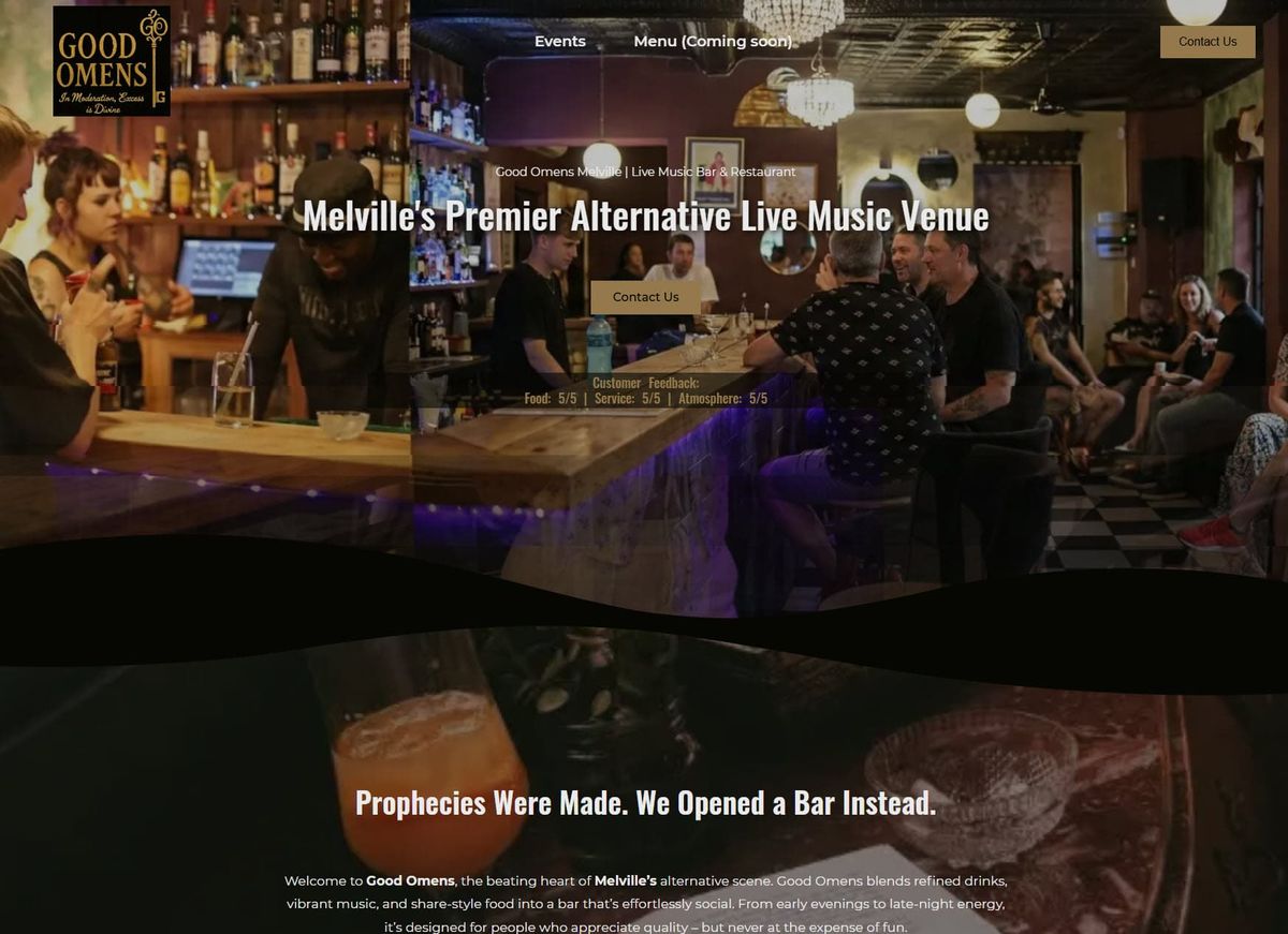 The Good Omens live music venue website